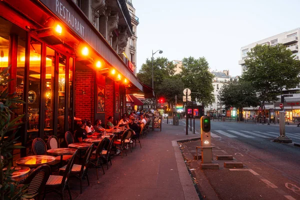 Paris France Juillet Scène Nocturne Urbaine Zone Restauration Juillet 2022 — Photo