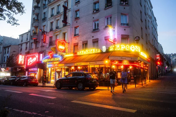 Paris France Juillet Vue Nuit Quartier Pigalle Paris Juillet 2022 — Photo