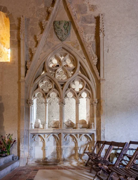 Innenraum Der Caubin Kapelle Entlang Der Route Des Chemin Puy — Stockfoto