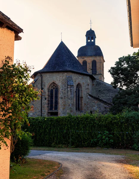 Gezicht Kerk Saint Germain Auxerre Het Historische Centrum Van Navarra — Stockfoto