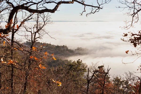 Wolken Treiben Inmitten Felsiger Klippen Der Landschaft Von Triest — Stockfoto