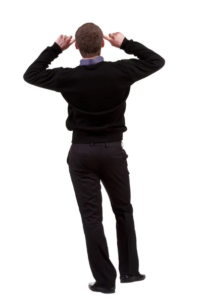 Back view of thinking business man — Stock Photo, Image