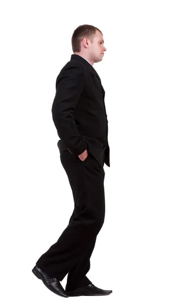 Back view of walking sad businessman — Stock Photo, Image