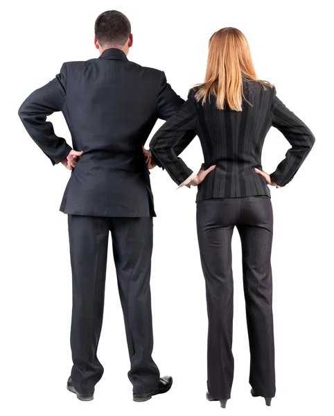 Back view of business team look into the distance — Stock Photo, Image