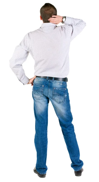 Back view of thoughtful young man. — Stock Photo, Image