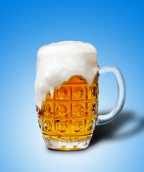 Glass of light beer foam — Stock Photo, Image