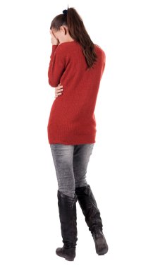 arkadan görünüşü duran genç güzel kadın