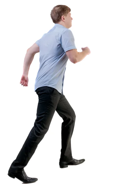 Back view of running business man — Stock Photo, Image