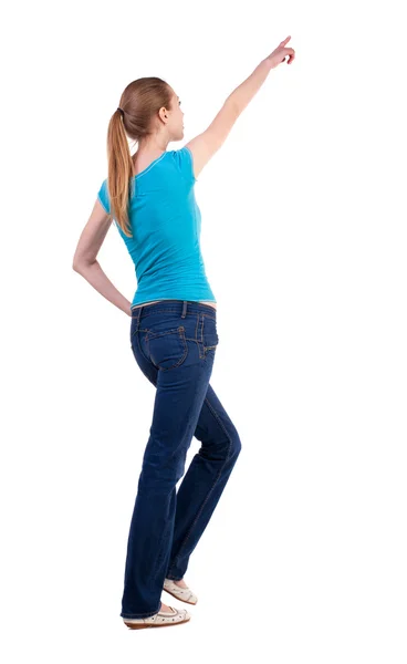 Back view of walking woman — Stock Photo, Image