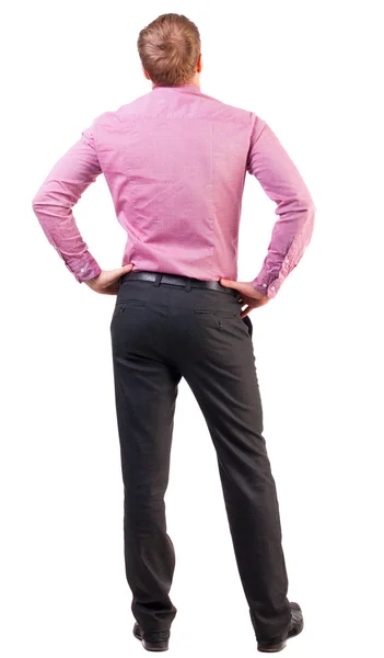 Back view of Business man looks ahead — Stock Photo, Image