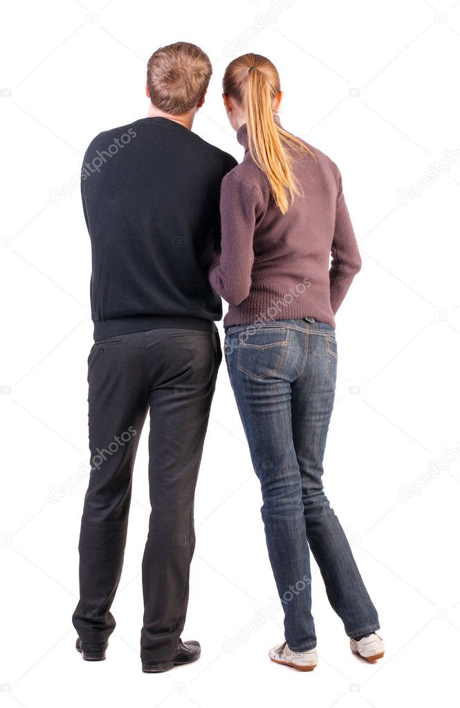 Back view of young couple