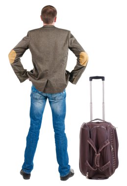 Arkadan Görünüm valiz görünmüyor ile adam seyahat.