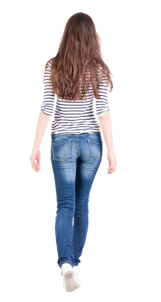 Vista di donna a piedi posteriore — Foto Stock