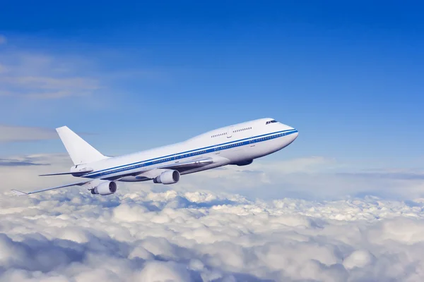 Passenger airplane in the clouds. — Stock Photo, Image