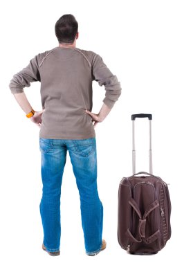 Arkadan Görünüm valiz görünmüyor ile adam seyahat.