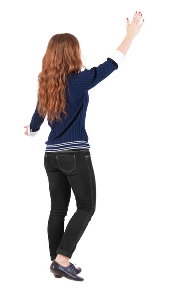 Back view of walking woman — Stock Photo, Image