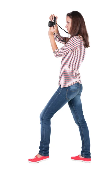 Achteraanzicht van vrouw fotograferen. — Stockfoto