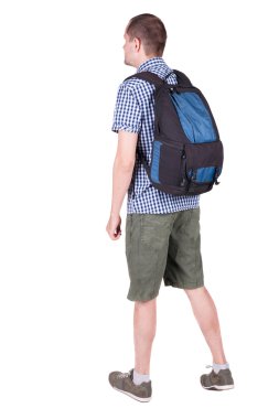 seyir sırt çantası ile Arkadan Görünüm bir adam.