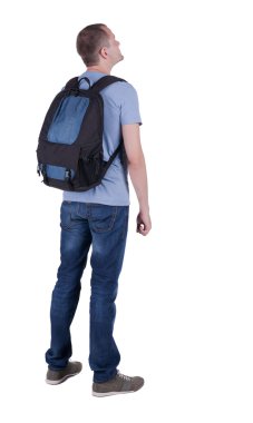seyir sırt çantası ile Arkadan Görünüm bir adam.