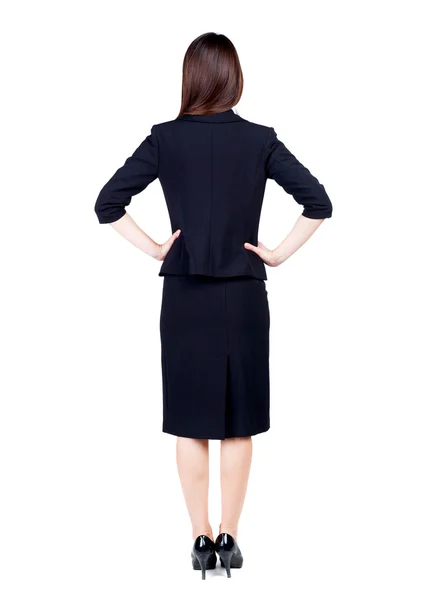 見つめる思いやりのあるビジネス女性の背面図. — ストック写真