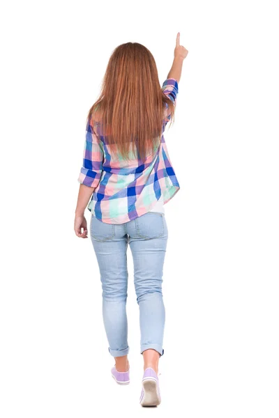 Vista di donna a piedi posteriore — Foto Stock