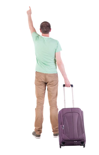 Vue de l'homme avec valise arrière. — Photo