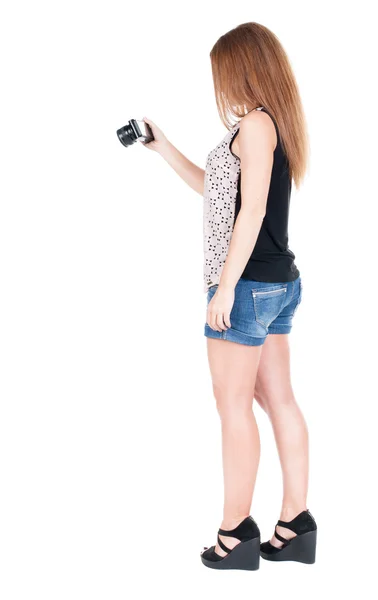 Rückansicht des Frau fotografieren. — Stockfoto