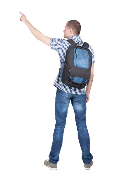 写真の ba を持つ男の男背面図を指しているの背面図 — ストック写真