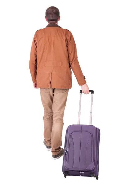 Vista posterior de hombre elegantemente vestido en un Jacket con traje marrón —  Fotos de Stock