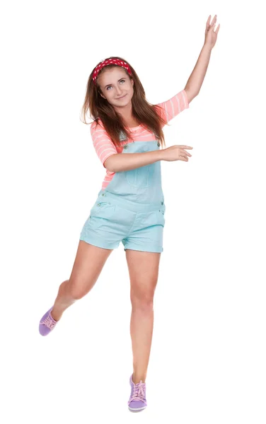 Red-haired teen girl in shorts. — Stock Photo, Image