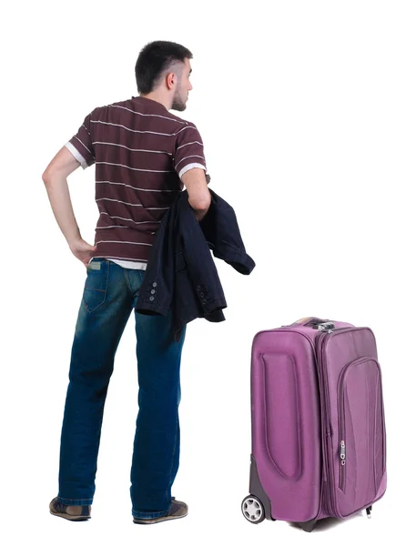 Άνθρωπος που ταξιδεύουν με suitcas — Φωτογραφία Αρχείου