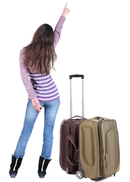 Woman traveling with suitcas — Stock Photo, Image