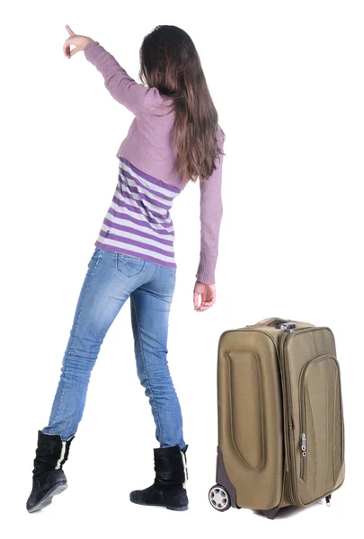 Woman traveling with suitcas — Stock Photo, Image