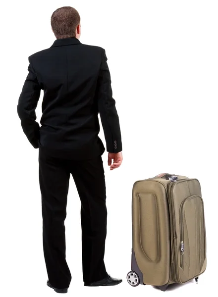 Business man traveling with suitcas — Stock Photo, Image
