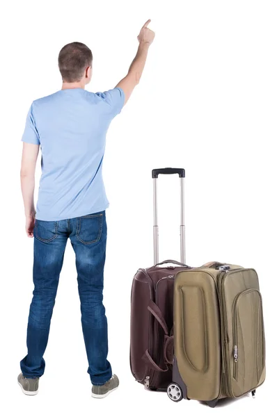 Young men traveling with suitcas — Stock Photo, Image