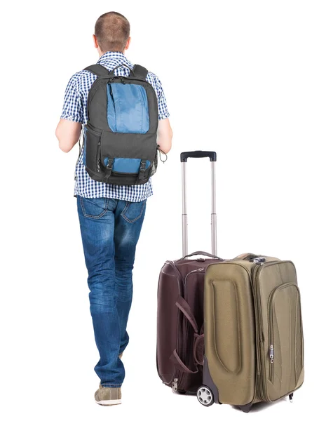 Mann Reisen mit suitcas — Stockfoto