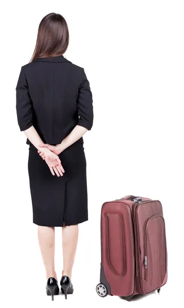 ビジネスの女性の suitcas と一緒に旅行 — ストック写真