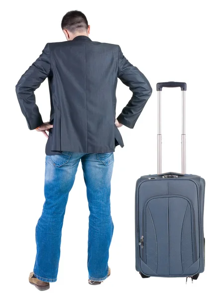 Businessman traveling with suitcas — Stock Photo, Image