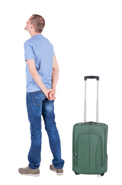 Hombre que viaja con suitcas — Foto de Stock