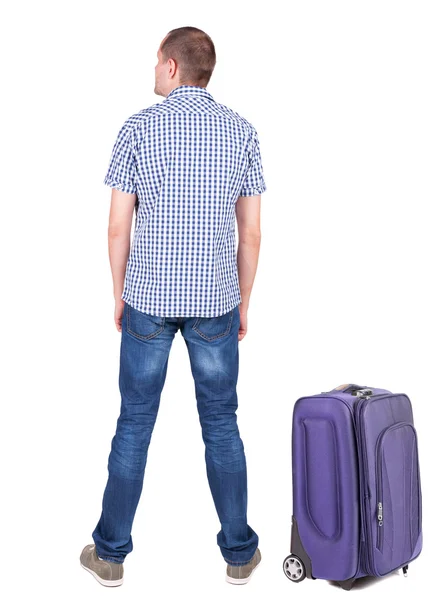 Mann Reisen mit suitcas — Stockfoto