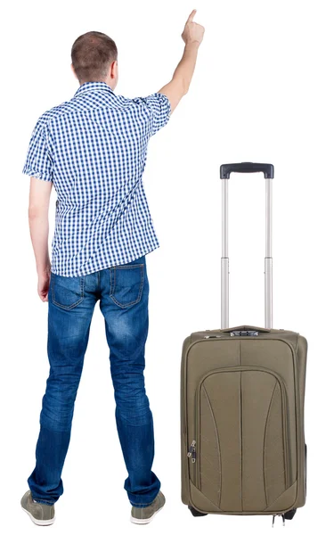 Young men traveling with suitcas — Stock Photo, Image