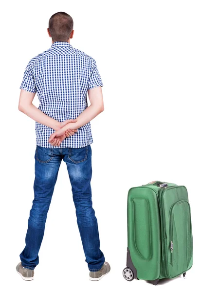 Άνθρωπος που ταξιδεύουν με suitcas — Φωτογραφία Αρχείου