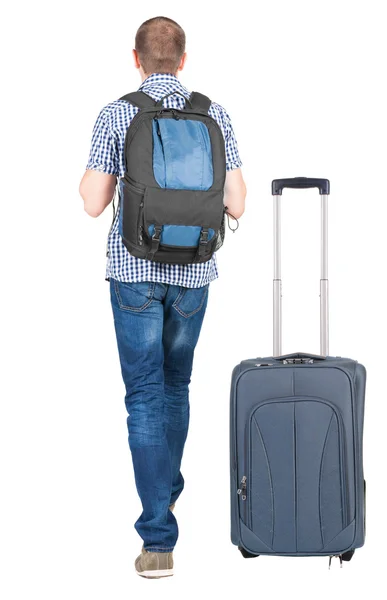 Homem viajando com suitcas — Fotografia de Stock