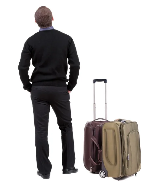 Businessman traveling with suitcas — Stock Photo, Image