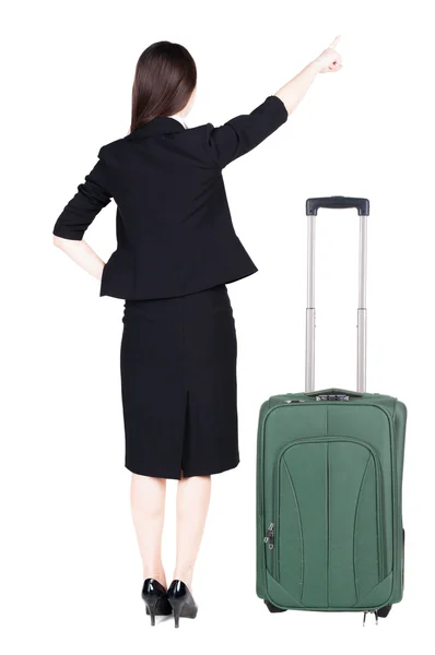 Brunette zakenvrouw reizen — Stockfoto