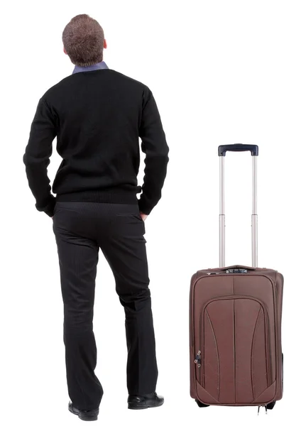 Businessman traveling with suitcas — Stock Photo, Image