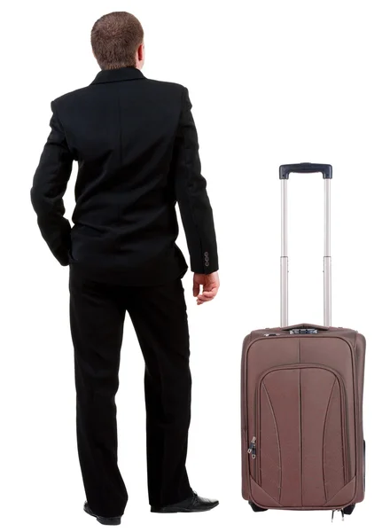 Człowiek biznesu podróżujących z suitcas — Zdjęcie stockowe