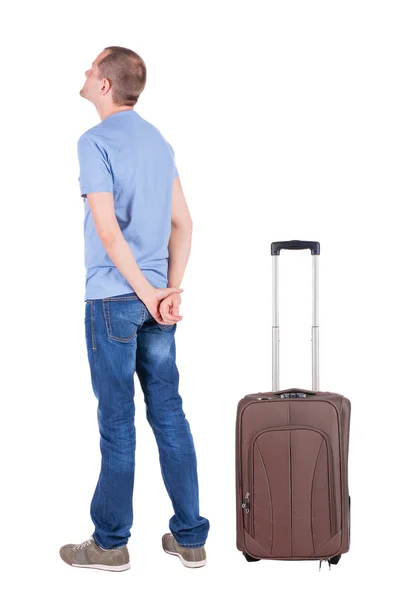 Giovane uomo in viaggio con suitcas — Foto Stock
