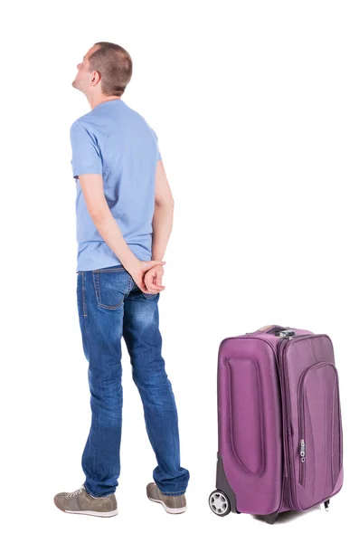 Homem viajando com suitcas — Fotografia de Stock