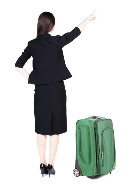 Geschäftsfrau, die Reisen mit suitcas — Stockfoto
